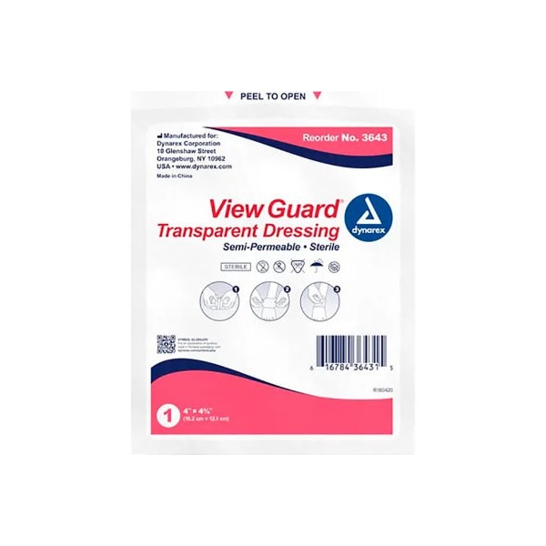 Dynarex Dynarex View Guard Sterile Transparent Dressings, 4inL x 4-3/4inW, 200 Pcs 3643 - main